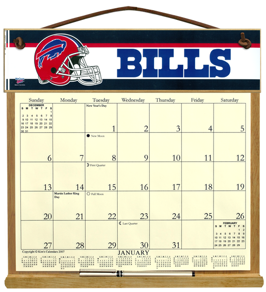 Buffalo Bills Calendar Holder 29.00 Kims Calendars, Made in the